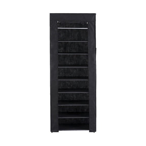 Artiss Shoe Rack Cabinet Removable Cover 10 tier Black - SportZone.co.nz