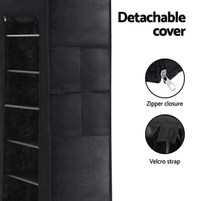 Artiss Shoe Rack Cabinet Removable Cover 10 tier Black - SportZone.co.nz