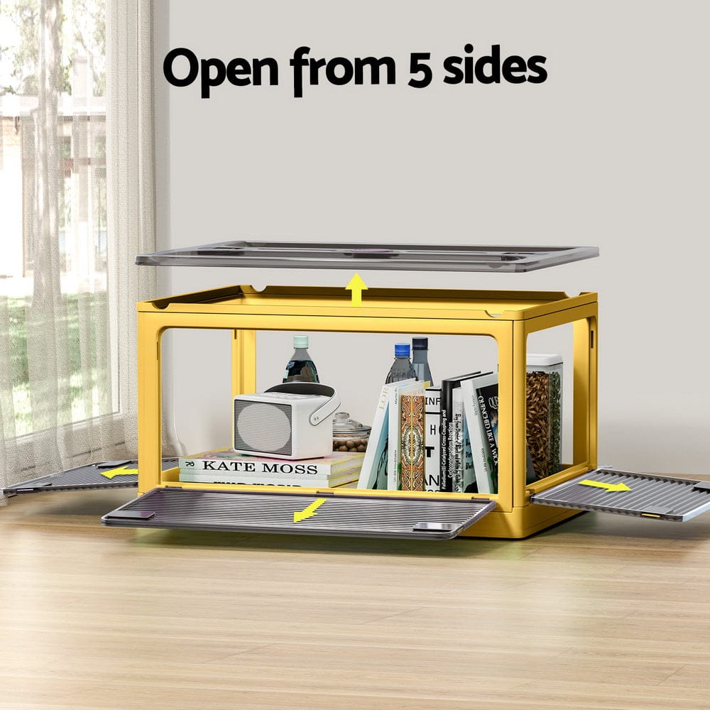 Artiss Storage Box Container Foldable Stackable 5 Sides Open Transparent 115L - SportZone.co.nz