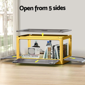 Artiss Storage Box Container Foldable Stackable 5 Sides Open Transparent 115L - SportZone.co.nz