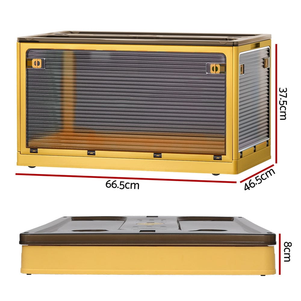 Artiss Storage Box Container Foldable Stackable 5 Sides Open Transparent 115L - SportZone.co.nz