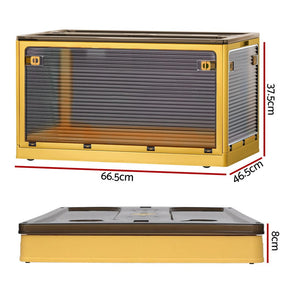 Artiss Storage Box Container Foldable Stackable 5 Sides Open Transparent 115L - SportZone.co.nz