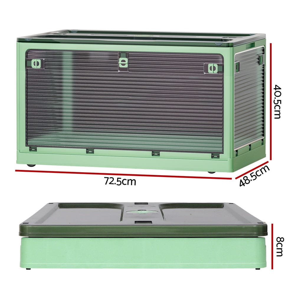 Artiss Storage Box Container Foldable Stackable 5 Sides Open Transparent 140L - SportZone.co.nz