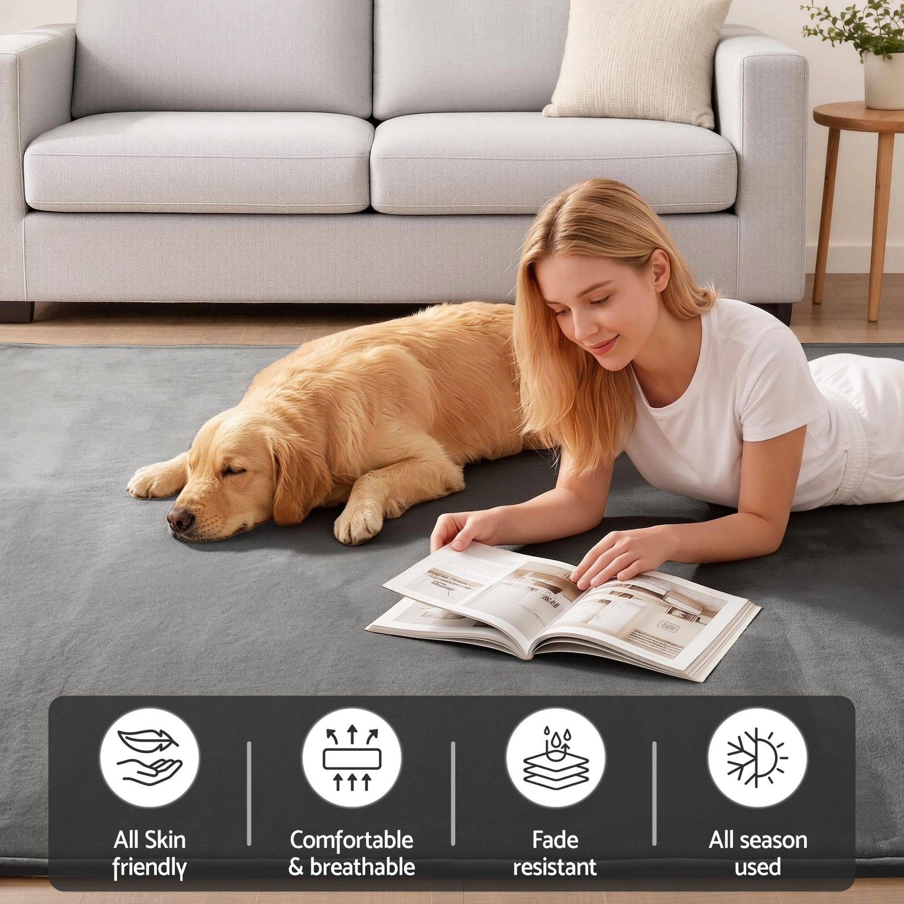 Artiss Tatami Mat Floor Mattress 3cm Thick Futon Mattresses Mellow Mat Rugs Living Room Grey - SportZone.co.nz