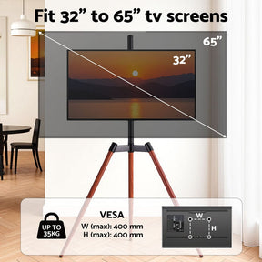 Artiss TV Stand 32 - 65 inch LED LCD Screen Wooden Tripod Easel Height Adjustable - SportZone.co.nz