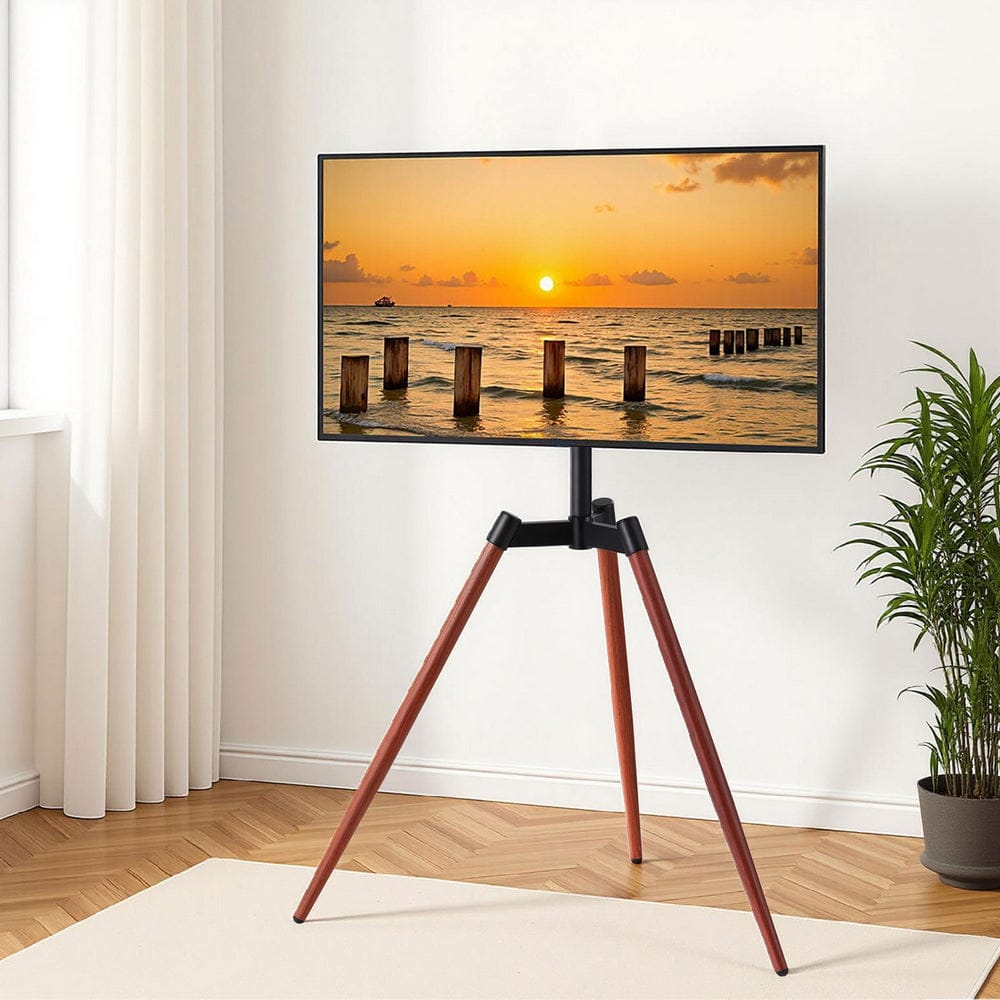 Artiss TV Stand 32 - 65 inch LED LCD Screen Wooden Tripod Easel Height Adjustable - SportZone.co.nz