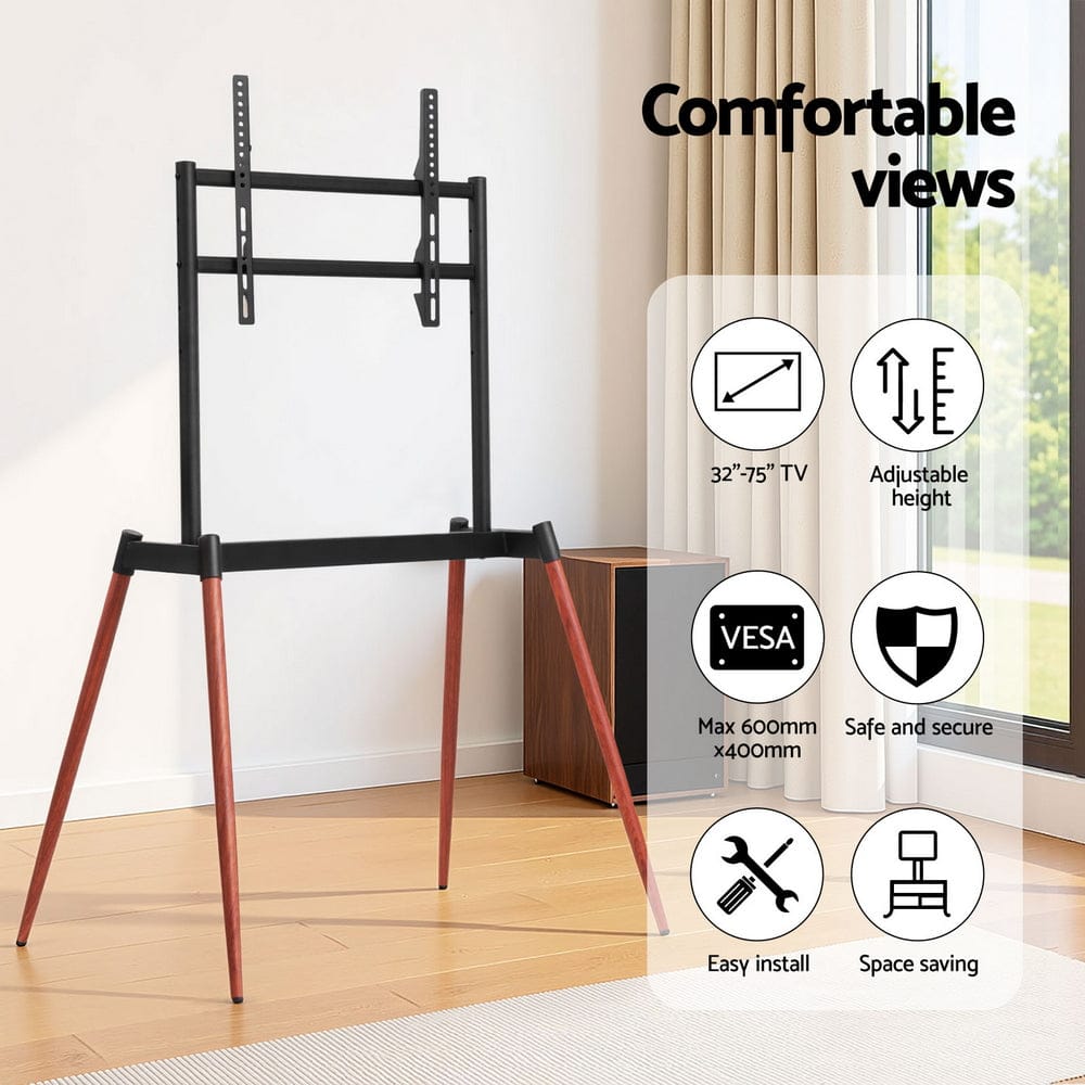 Artiss TV Stand 32 - 75 inch LED LCD Screen Wooden Floor Easel Height Adjustable - SportZone.co.nz