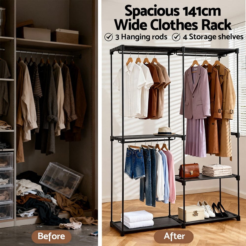 Artiss Wardrobe Clothes Rack Closet 181cm - SportZone.co.nz