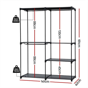 Artiss Wardrobe Clothes Rack Closet 181cm - SportZone.co.nz