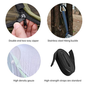 Automatic Quick Opening Mosquito Net Hammock Outdoor Camping Pole Mosquito Net Hammock Anti Roll Nylon Hammock - SportZone.co.nz