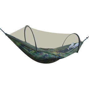 Automatic Quick Opening Mosquito Net Hammock Outdoor Camping Pole Mosquito Net Hammock Anti Roll Nylon Hammock - SportZone.co.nz