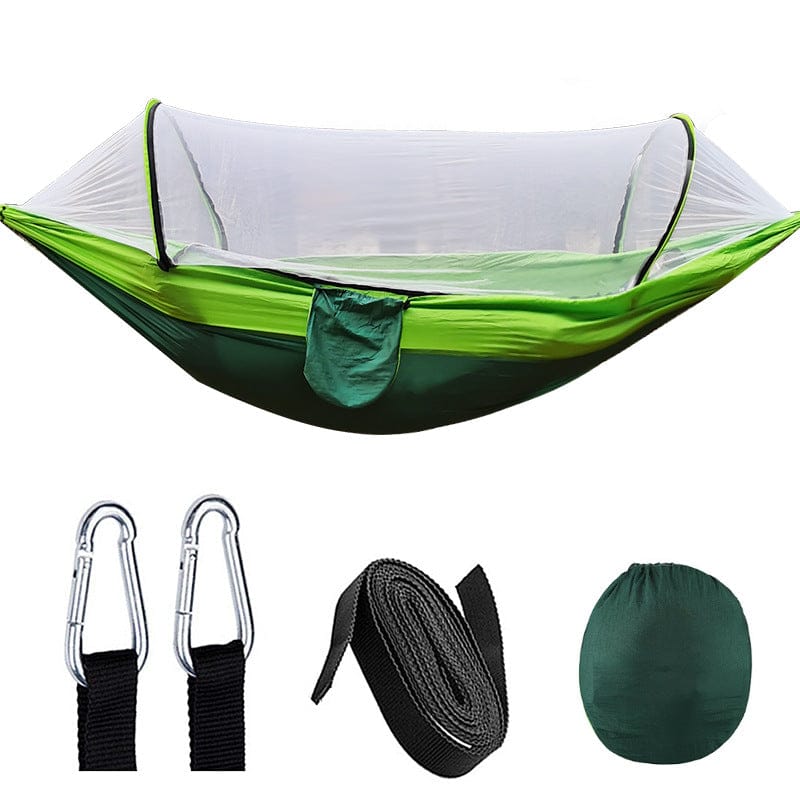 Automatic Quick Opening Mosquito Net Hammock Outdoor Camping Pole Mosquito Net Hammock Anti Roll Nylon Hammock - SportZone.co.nz