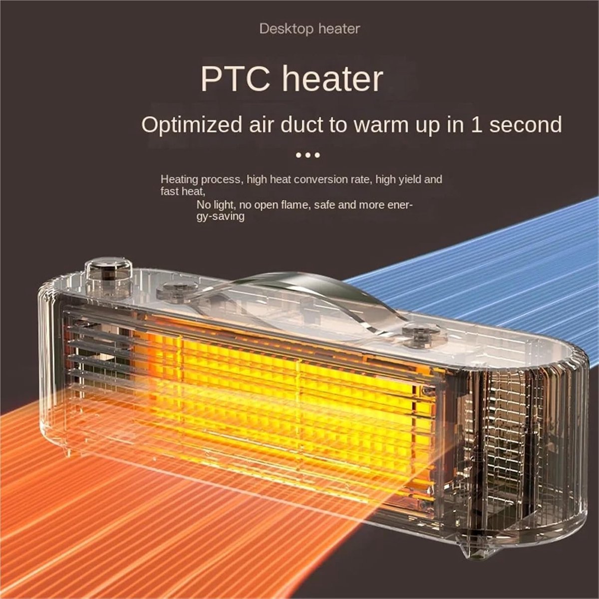 Auxiliary heater, small solar electric heater for home, office or workspace use (White) - SportZone.co.nz