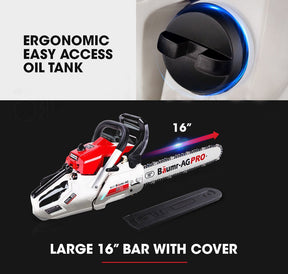 Baumr-AG 38CC Petrol Commercial Chainsaw 16 Bar E-Start 3.2 HP Chain Saw - SportZone.co.nz