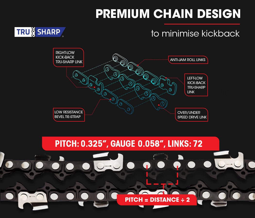 Baumr-AG 45CC Petrol Chainsaw Commercial 18 Bar Chain Saw E-Start Pruning - SportZone.co.nz