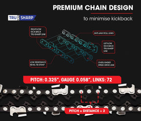 Baumr-AG 45CC Petrol Chainsaw Commercial 18 Bar Chain Saw E-Start Pruning - SportZone.co.nz