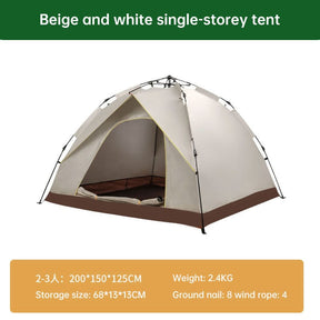 Beige Single Layer Pop - Up Tent – Lightweight - SportZone.co.nz