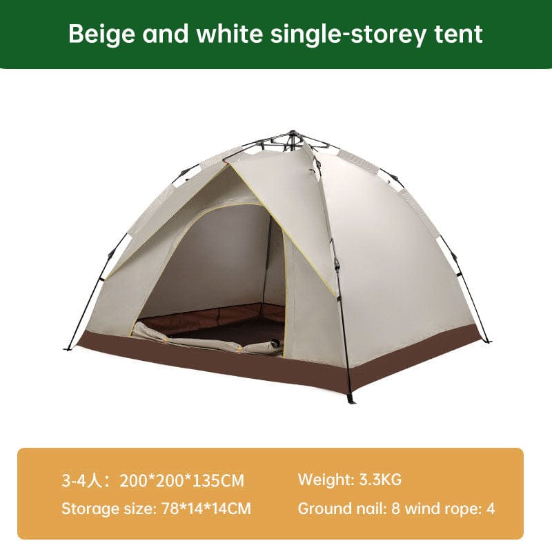 Beige Single Layer Pop - Up Tent – Lightweight - SportZone.co.nz