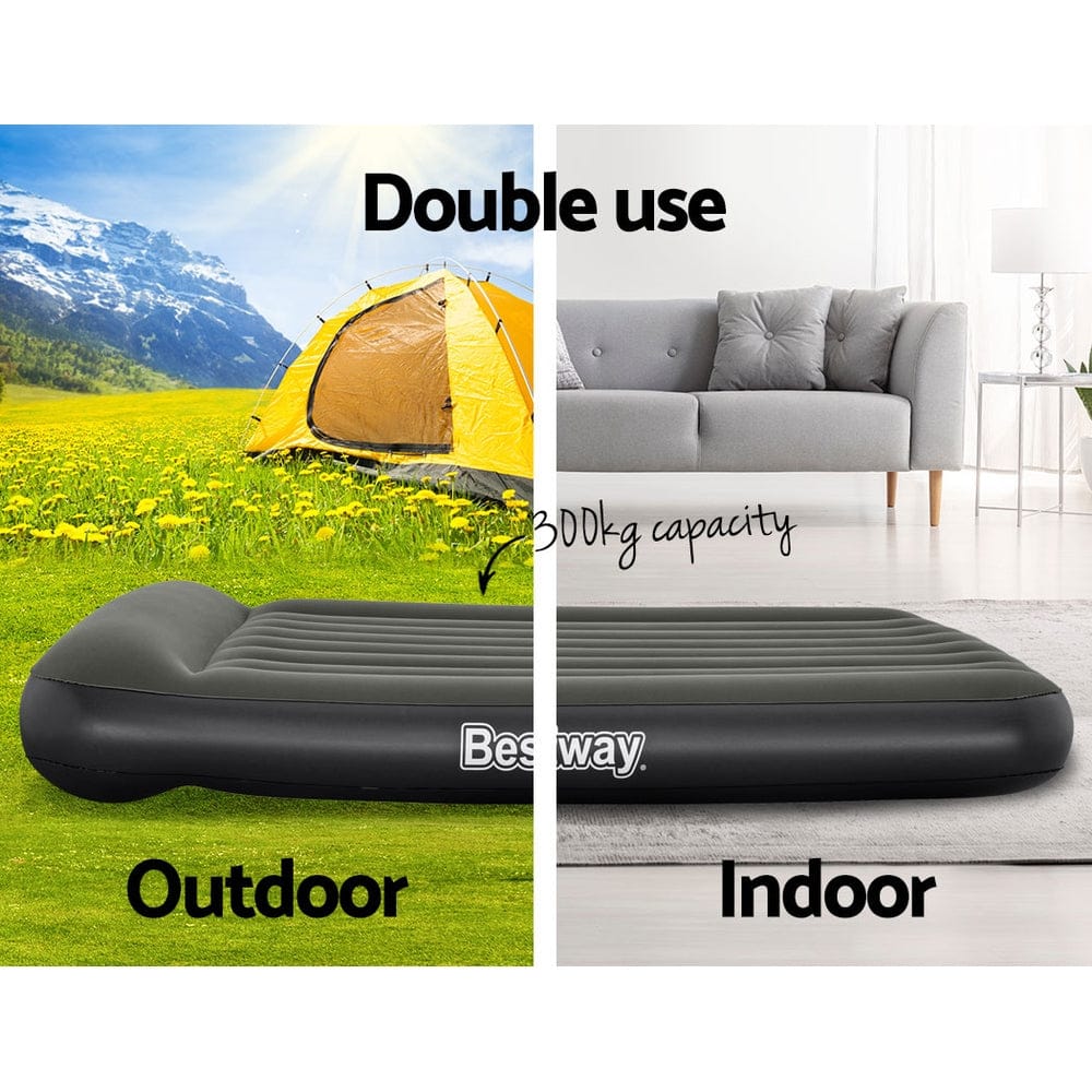 Bestway Air Mattress Double Inflatable Bed 30cm Airbed Grey - SportZone.co.nz