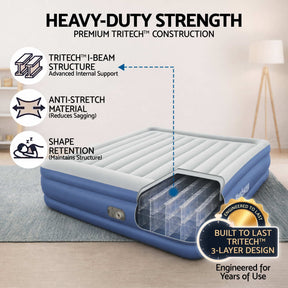 Bestway Air Mattress King Inflatable Bed 56cm Airbed Blue - SportZone.co.nz