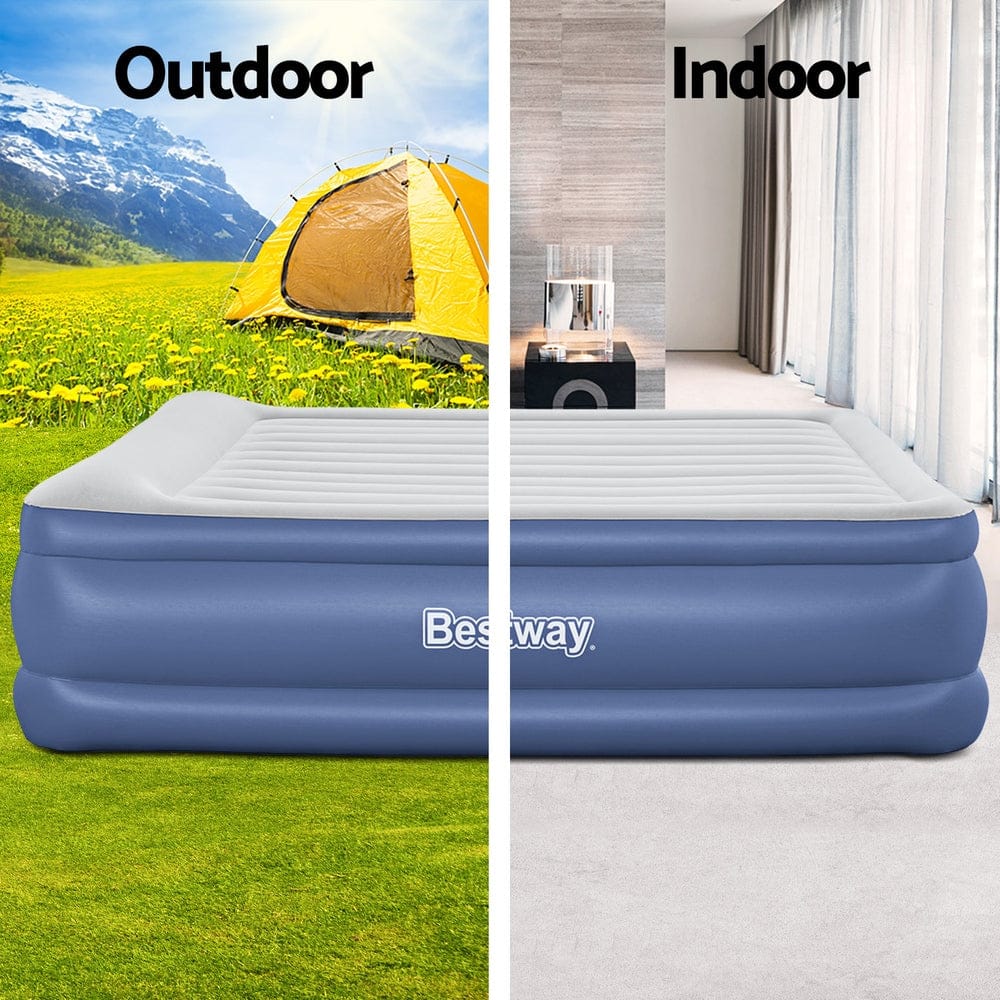 Bestway Air Mattress King Inflatable Bed 56cm Airbed Blue - SportZone.co.nz