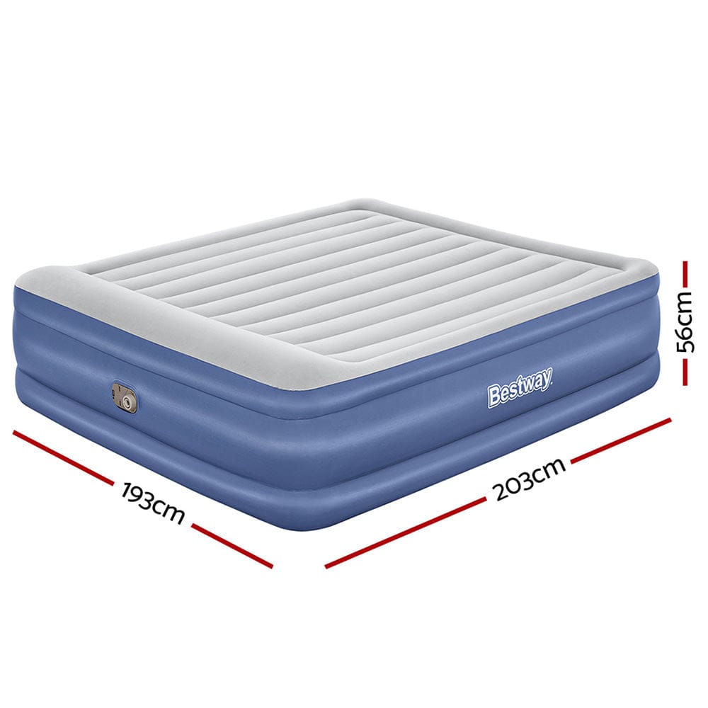 Bestway Air Mattress King Inflatable Bed 56cm Airbed Blue - SportZone.co.nz