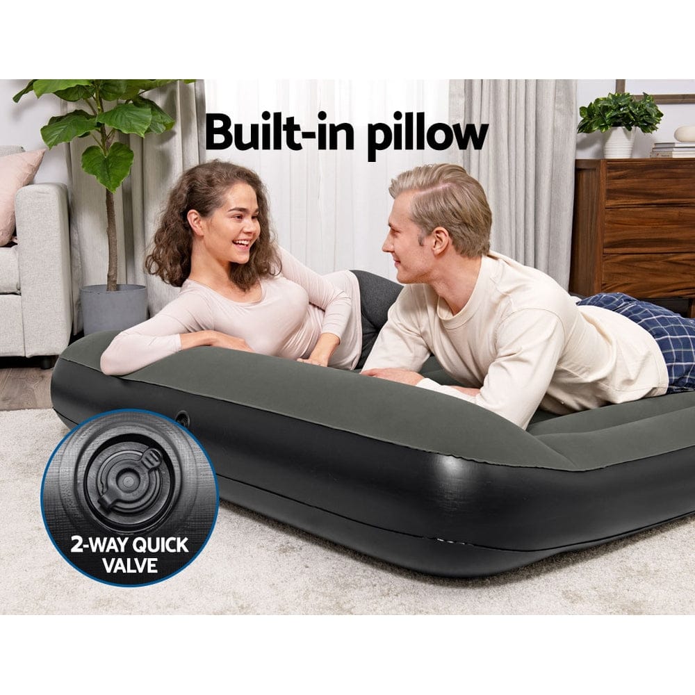 Bestway Air Mattress Queen Inflatable Bed 30cm Airbed Grey - SportZone.co.nz