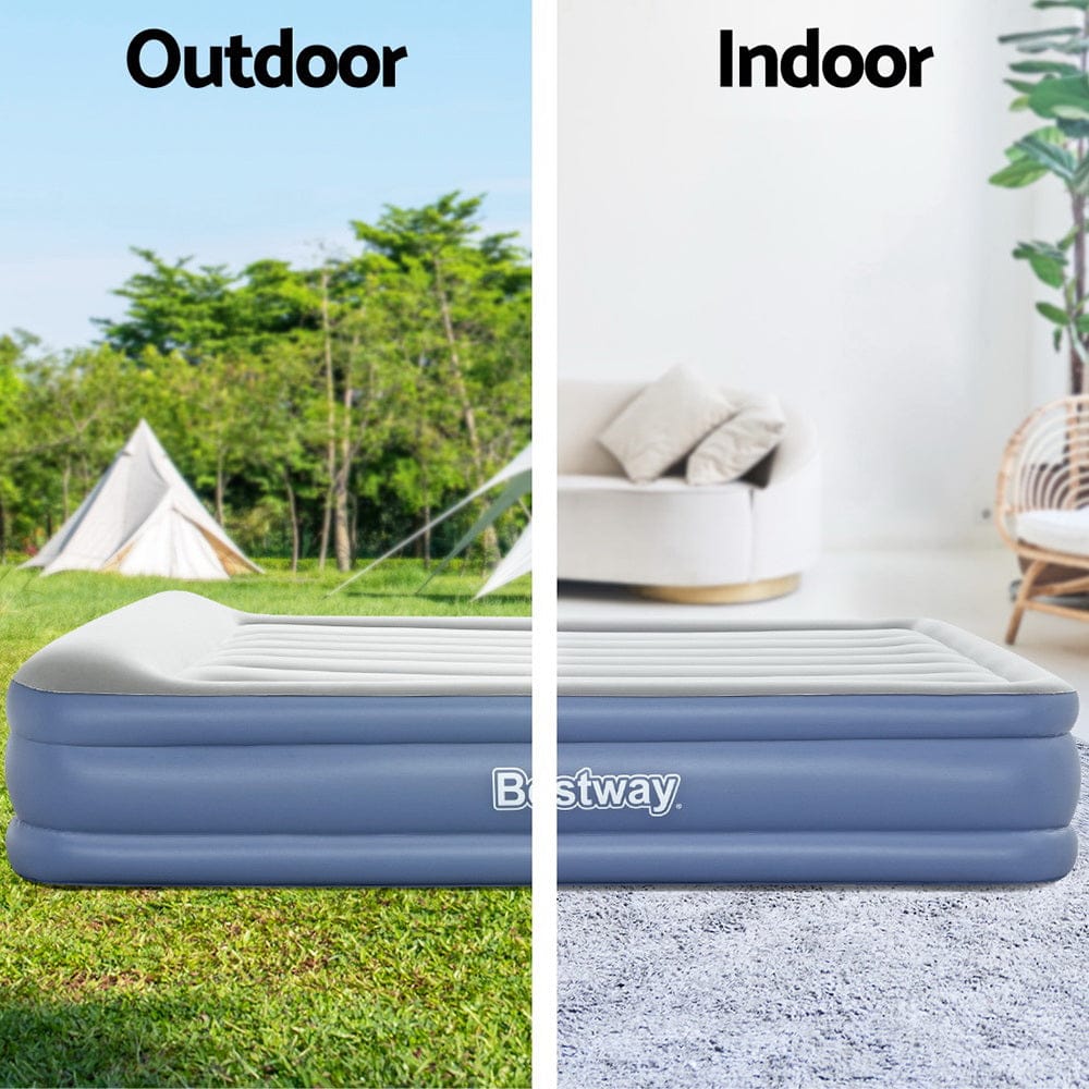 Bestway Air Mattress Queen Inflatable Bed 46cm Airbed Blue - SportZone.co.nz