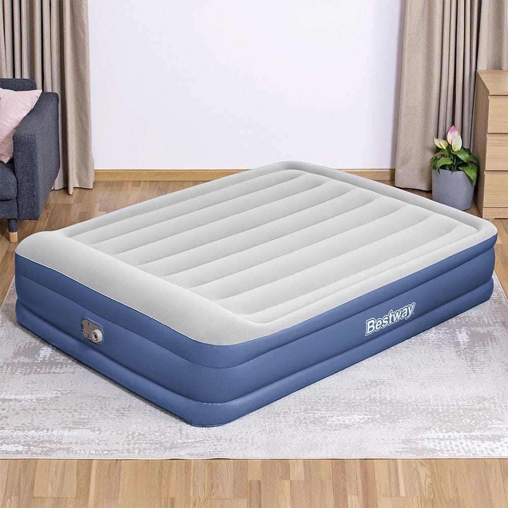 Bestway Air Mattress Queen Inflatable Bed 46cm Airbed Blue - SportZone.co.nz