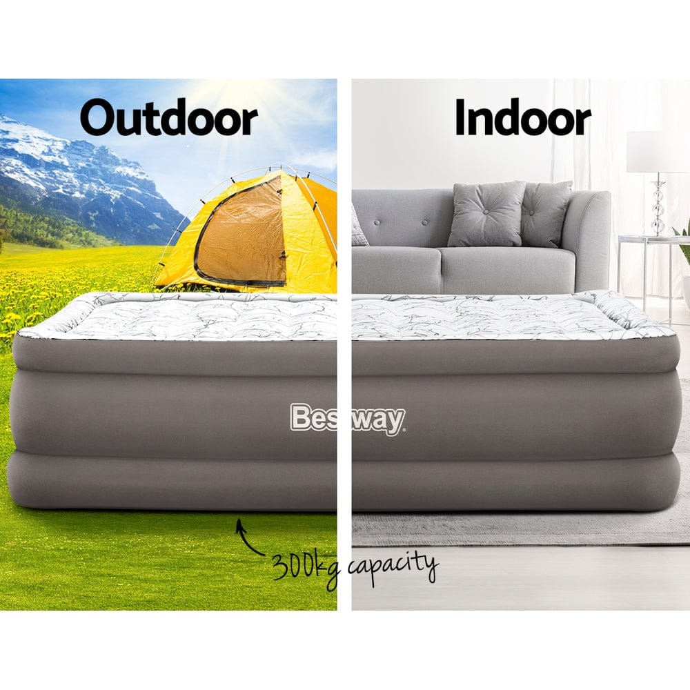 Bestway Air Mattress Queen Inflatable Bed 56cm Airbed Grey - SportZone.co.nz