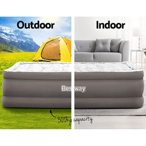 Bestway Air Mattress Queen Inflatable Bed 56cm Airbed Grey - SportZone.co.nz