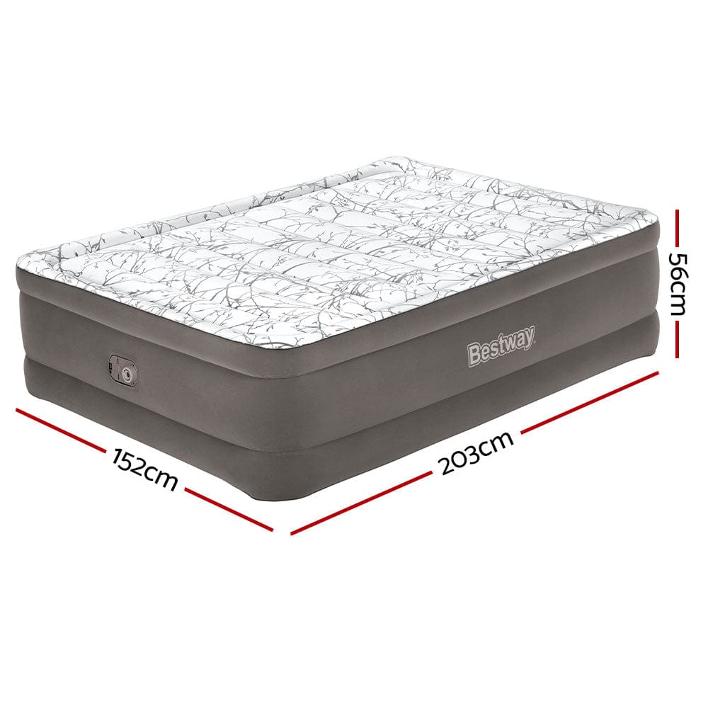 Bestway Air Mattress Queen Inflatable Bed 56cm Airbed Grey - SportZone.co.nz