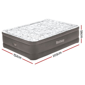 Bestway Air Mattress Queen Inflatable Bed 56cm Airbed Grey - SportZone.co.nz