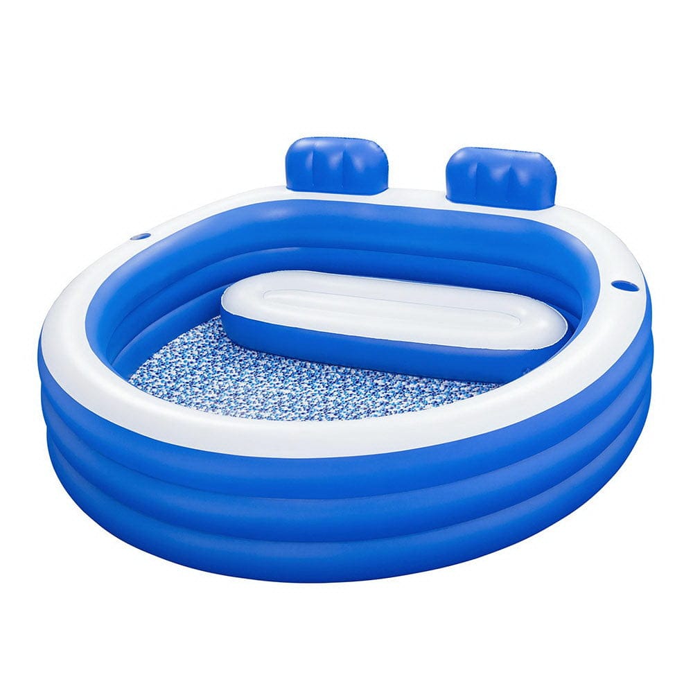 Bestway Kids Inflatable Pool Above Ground Pools Bench Seat Cup Holder 231x219cm - SportZone.co.nz
