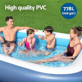 Bestway Kids Inflatable Pool Above Ground Splash Pool with Sunshade 254x178cm - SportZone.co.nz