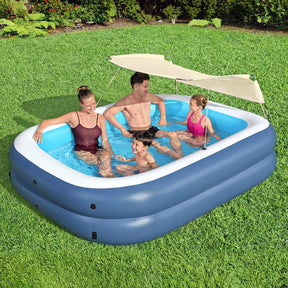 Bestway Kids Inflatable Pool Above Ground Splash Pool with Sunshade 254x178cm - SportZone.co.nz