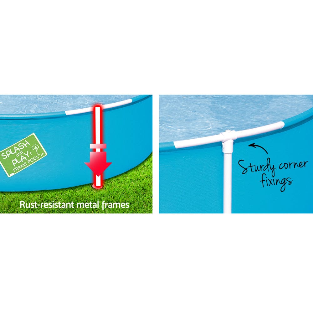 Bestway Kids Pool 152x38cm Round Steel Frame Swimming Pools Above Ground 580L - SportZone.co.nz