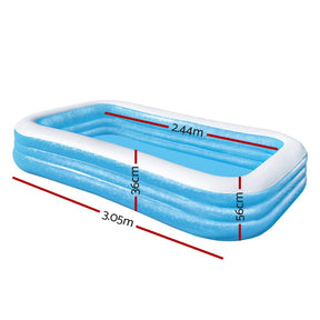 Bestway Kids Pool 305x183x56cm Inflatable Above Ground Swimming Pools 1161L - SportZone.co.nz