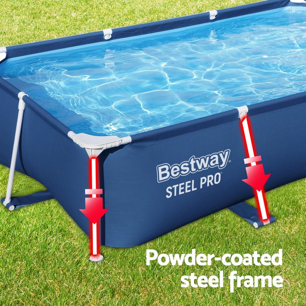 Bestway Swimming Pool 259x170x61cm Steel Frame Above Ground Pools 2300L - SportZone.co.nz