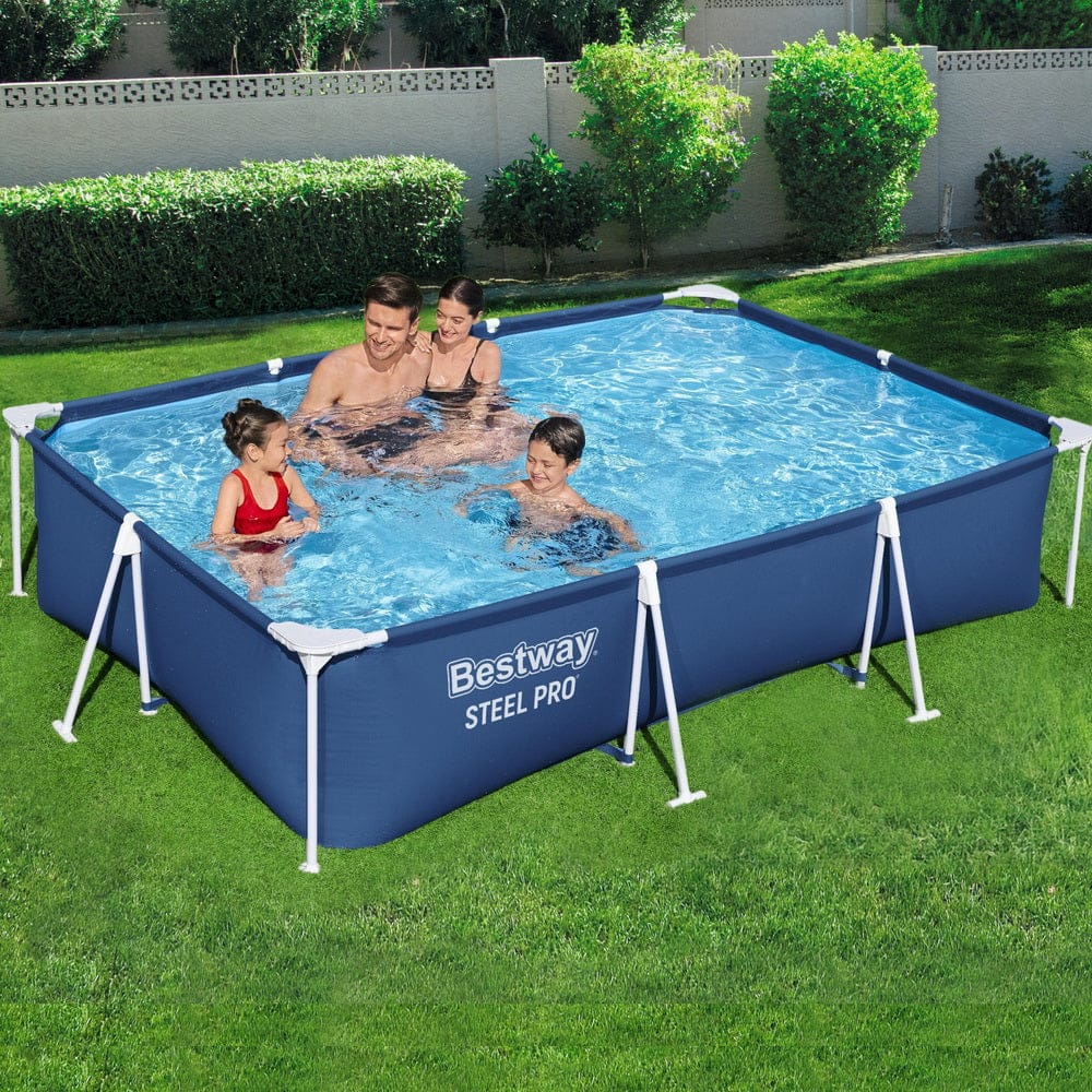 Bestway Swimming Pool 300x201x66cm Steel Frame Above Ground Pools 3300L - SportZone.co.nz