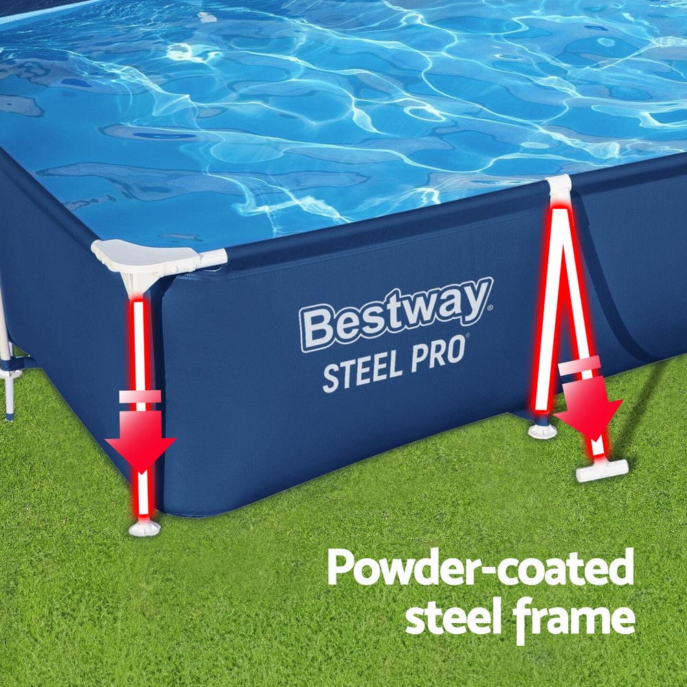 Bestway Swimming Pool 300x201x66cm Steel Frame Above Ground Pools 3300L - SportZone.co.nz