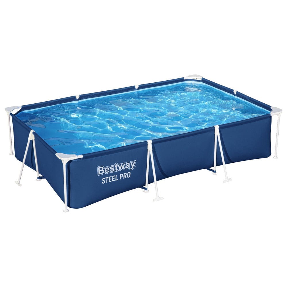 Bestway Swimming Pool 300x201x66cm Steel Frame Above Ground Pools w/ Filter Pump 3300L - SportZone.co.nz