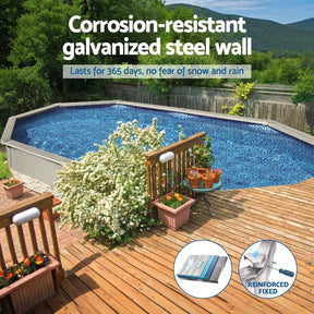 Bestway Swimming Pool 500x366x122cm Steel Frame Above Ground Pools Filter Pump Ladder 16296L - SportZone.co.nz