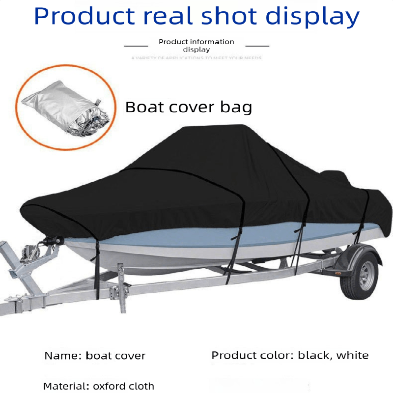 Black Heavy Duty Waterproof V-Hull Boat Cover 11-13FT Marine Grade Outdoor UV Protection for Australian Storage and Mooring - SportZone.co.nz