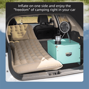 Black Multi - Chamber Car Inflatable Air Mattress with Electric Pump, Storage Bag & Pillows for Universal Trunk Sleeping and Camping (174 x 126 CM) - SportZone.co.nz