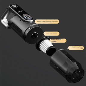 Black Wireless Stick Vacuum Cleaner with 14000Pa Suction, HEPA Filter & 350ml Water Tank for Wet Dry Cleaning, Ideal for Home Use - SportZone.co.nz
