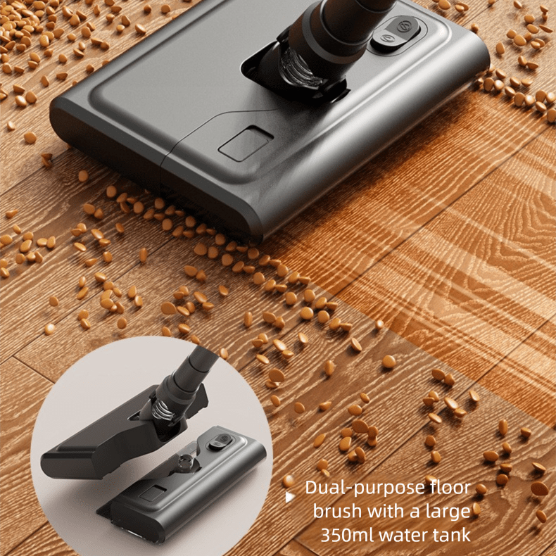 Black Wireless Stick Vacuum Cleaner with 14000Pa Suction, HEPA Filter & 350ml Water Tank for Wet Dry Cleaning, Ideal for Home Use - SportZone.co.nz