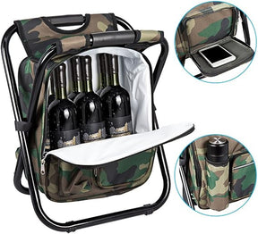 Camouflage Folding Camping Chair Portable Compact Adjustable Fishing Stool for Outdoor Use - SportZone.co.nz