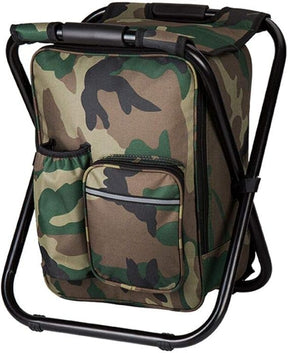 Camouflage Folding Camping Chair Portable Compact Adjustable Fishing Stool for Outdoor Use - SportZone.co.nz
