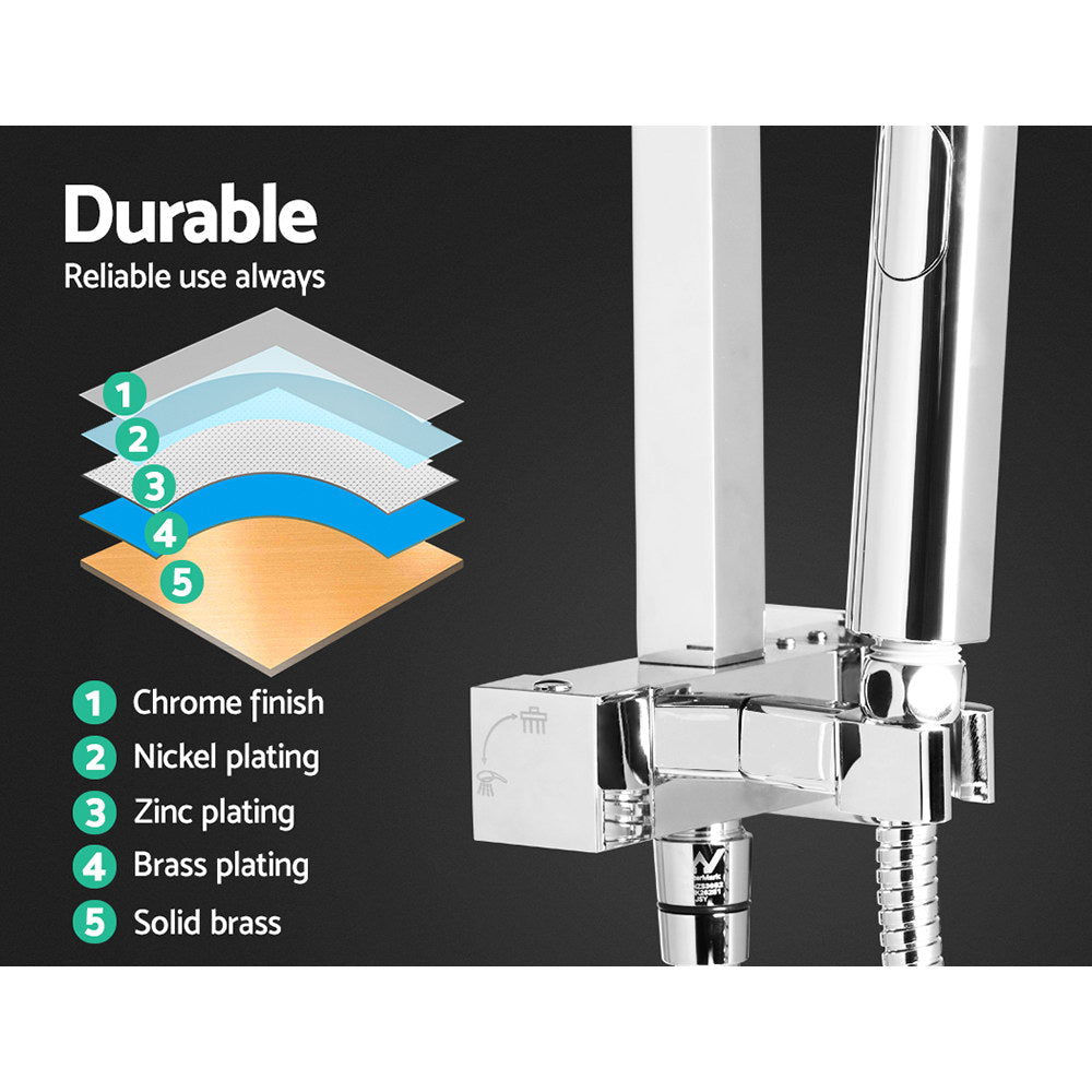 Cefito 8'' Rain Shower Head Set Handheld Square High Pressure Chrome - SportZone.co.nz